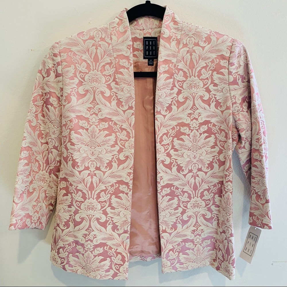 Vintage Pink Embroidered Blazer